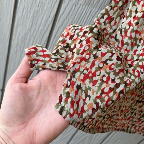 Funky Vintage GIANNI Abstract Blouse – 90s Rayon Sheer Made in USA – Sz 10 M/L - Picture 12 of 12